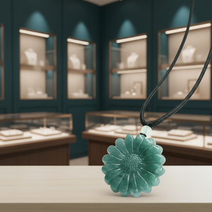 Оптовые подвески из драгоценного камня в форме цветка, из нефрита, синего цвета, модные ювелирные изделия, подарок - Product Image 5