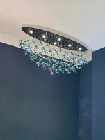 Éclairage de salon de luxe, lustre de projet de construction en duplex pour villa d'hôtel, peut être personnalisé, lustre en cristal moderne