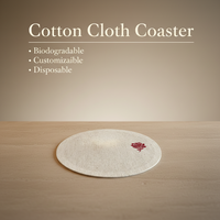 Sous-verre rond moderne en coton jetable, serviette en tissu avec logo personnalisé 11,5 cm pour table, restaurant et hôtel