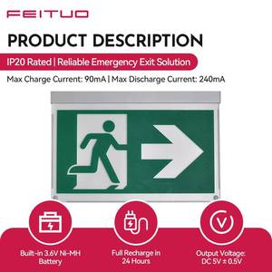 Las luces de señalización de salida de emergencia empotradas de un solo lado FEITUO son adecuadas para almacenes, fábricas vietnamitas y ofrecen precios competitivos. - Product Image 3