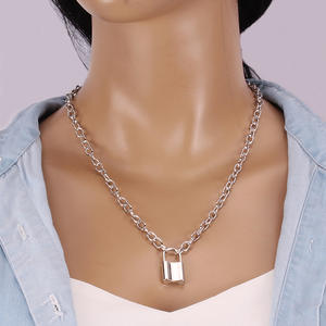 Stainless Steel Multi Layer Necklace Geometric Heart Pendant Fashion Jewelry for Women - Product Image 2