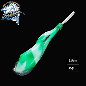 8cm 15g <span class=keywords><strong>Silicone</strong></span> artificiale Topwater spigola pesca Snakehead esca fatta a mano rana - Product Image 5