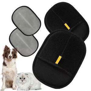 Gants anti-poils pour chiens et chats avec peigne en arc, en tissu polyester, outil de toilettage - Product Image 1