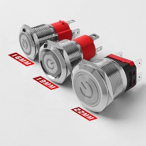 4-पिन 10a 19 मिमी प्रबुद्ध शक्ति प्रतीक धातु बटन स्विच वाटरप्रूफ वेल्डिंग टर्मिनल स्व-लॉकिंग 12v24v10v220v JWK19A3-No-S - Product Image 4