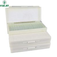 Coffret de 50 Lames Préparées pour Microscope (Plantes et Animaux) de Haute Qualité pour l'Enseignement du Collège - Sciences Biologiques et Médicales - Certifié CE/ISO