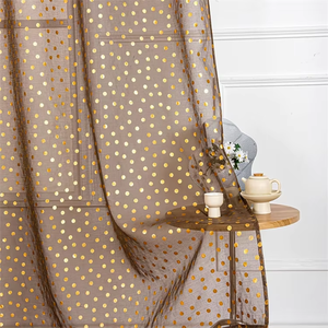 Fenêtre imprimée à pois métalliques en feuille d'or Rideaux transparents pour chambre à coucher et <span class=keywords><strong>salon</strong></span> - Product Image 5