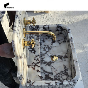 Tostone Luxueux Naturel Calacatta Viola Rectangle Marbre Évier Mural pour Conception Personnalisée Maison Villa Hôtel Décoration - Product Image 2
