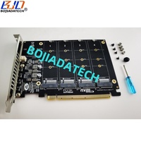 PCI Express PCl-E 4,0 16X a 4 * M.2 NGFF Key-M 2280 M2 NVMe SSD Tarjeta adaptadora convertidora (MB Compatible con PCIE Xx4x4x4 Bifurcación)