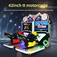 Nouvelle machine de jeu d'arcade de course de moto pour deux joueurs, simulateur d'intérieur à monnayeur