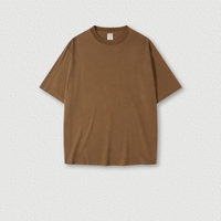 T-shirt surdimensionné en maille tricotée, 285 g/m², personnalisé, délavé à l'acide, sérigraphié sur demande, QUATU MOQ 1PC