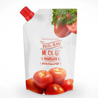 Pochette à bec verseur pour ketchup tomate, qualité alimentaire, avec bec refermable, pour emballage souple de liquides et pâtes