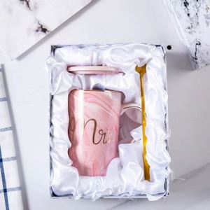 Male Female Students Ceramic Couple Milk Drinking Coffee <b>Teacup</b> with Lid Spoon for Valentine's Day & Graduation Personalized - Product Image 2