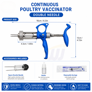 Jeringa de Inyección de Doble Aguja WANJIA, Inyector de Vacunación Continua, Jeringa de Vacuna Automática para Uso <span class=keywords><strong>en</strong></span> Pollos - Product Image 4
