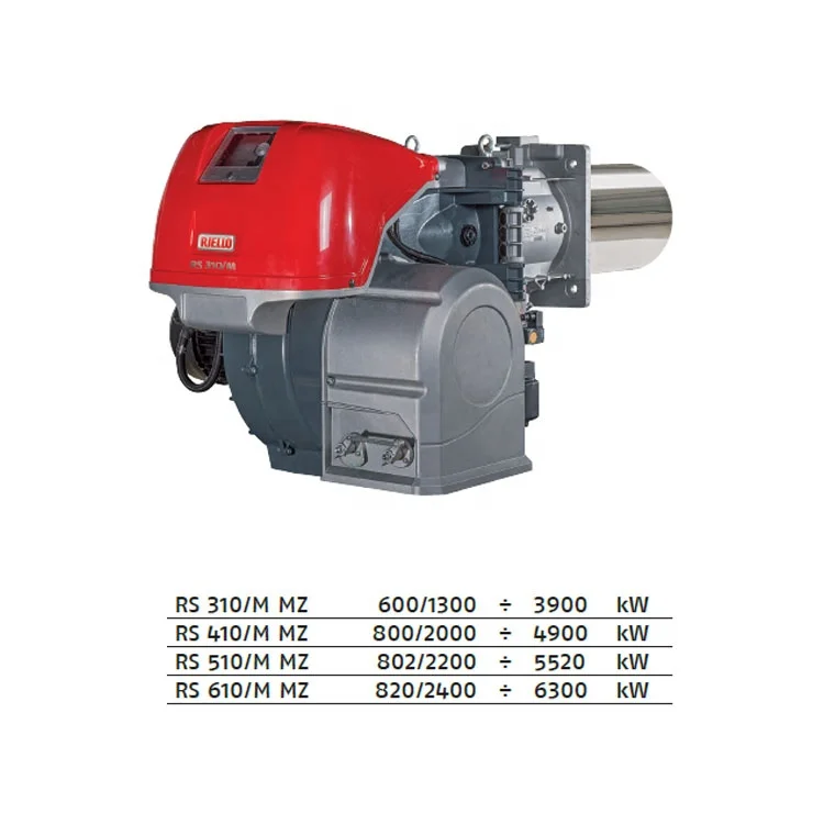 Оригинальный Riello RS 310-410-510-610/E/железо добывающей промышленности EV MZ горелки Серия чехлов дальность огня от 1300 до 6300 кВт, модулирующий газовые горелки