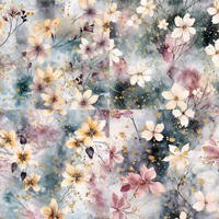Papier de conception de scrapbooking personnalisé série fantaisie vintage aquarelle fleur littérature décoration papier origami pour bricolage artisanat