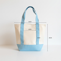Sac fourre-tout en toile de coton personnalisé avec logo brodé, réutilisable, uni, petit, mini, bleu menthe, rose, couleur bonbon, pour cadeaux, vente en gros