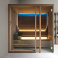 Ruang Sauna Rumah Dalam Ruangan Kayu Solid Kabin Sauna Inframerah Jauh Untuk Relaksasi Keluarga Terapi Detoksifikasi