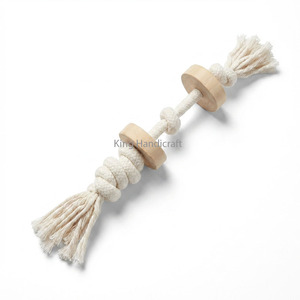 Twins <b>Rope</b> Bone Natural Hemp Cotton <b>Rope</b> Dog Toy Set-Durable Interactive Indoor Use Dental Chew - Product Image 1