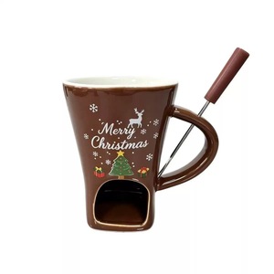Tazza per Fonduta al Cioccolato in Acciaio Inox OEM ODM, Tazza Natalizia in Ceramica per Formaggio, Utensili per Microonde e Lavastoviglie - Product Image 4