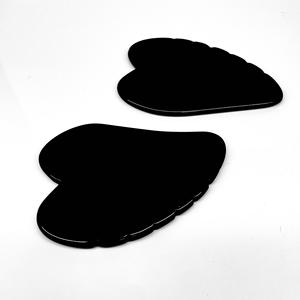Hongzhuo fournisseur naturel Jade Guasha outil de Massage forme de vague Gua Sha noir obsidienne grattage Massage du visage corps sauvage - Product Image 5