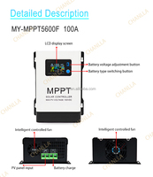 Contrôleur de charge solaire MPPT à bas prix 100A 60A 30A, convertisseur DC-DC réglable 12V 24V 48V, entrée max 150V PV, écran LCD