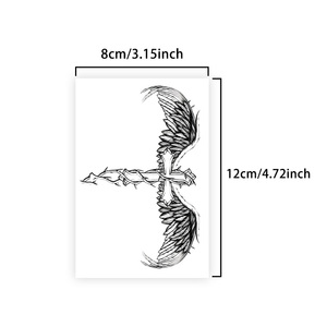 Spada <span class=keywords><strong>con</strong></span> ali d'angelo temporaneo tatuaggio Semi permanente tatuaggio impermeabile per 2 settimane realistico tatuaggio a base di erbe per il corpo del braccio - Product Image 2
