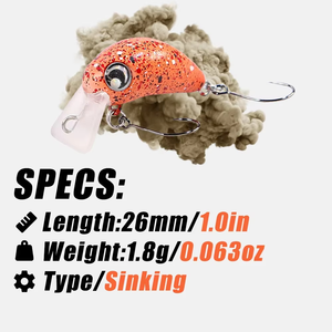 Señuelo de Pesca B&U JT22 de 26 mm y 1.8 g, Señuelo de Plástico ABS Duro, Tipo Crankbait, para Río, Lago, Agua Dulce y Salada, para Pesca de Tilapia, Bluegill y <span class=keywords><strong>Sunfish</strong></span> - Product Image 2