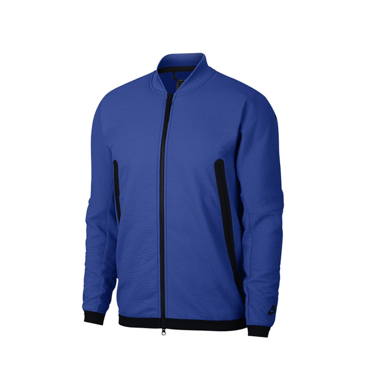 Последний стиль ребристый воротник Мужская кожа полиэстер ворсистая теплая куртка с карманами