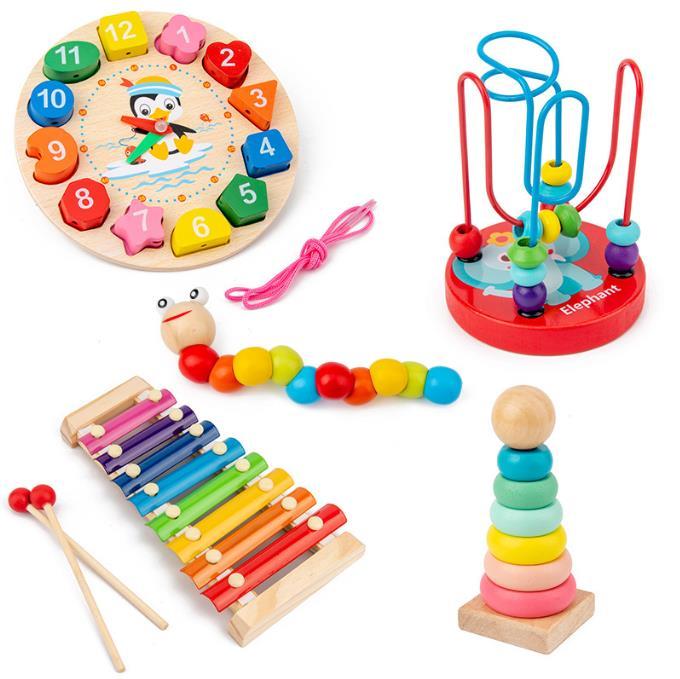 Cartoon Wooden Octave Xylophone – Early Learning Percussion Music Toy - View 2