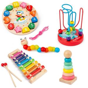 <span class=keywords><strong>Xylophone</strong></span> en bois pour bébé de 1 à 3 ans, style amusant, forme de dessin animé, éducation musicale de la petite enfance, jouets musicaux à main - Product Image 2