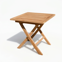 Table d'appoint pliante d'extérieur Bernie en teck massif, légère, durable, résistante aux UV, design minimaliste pour villa, hôtel, loisirs