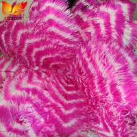 Supplier Atas ZPDECOR Grosir 70-75 Cm Besar Garis Dicelup Hot Pink dan Putih Bulu Burung Unta untuk Karnaval Kostum Sayap