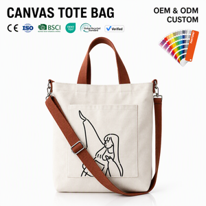 Sac fourre-tout en toile de coton de haute qualité, nouveau design rétro, grande capacité, pour étudiants, école, shopping, sac bandoulière messager mignon - Product Image 1