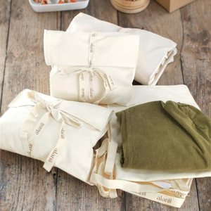 CH Custom Logo Muslin Cotton <b>Envelope</b> Pouch T-shirt Hoodies Clothes Packing Natural Cotton Flap Dust Bag Luxury Bags for Handbag - Product Image 1