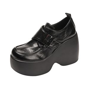 Chaussures compensées style britannique grande taille, nouvelle collection printemps, rétro à semelle épaisse, tendance pour femme - Product Image 6