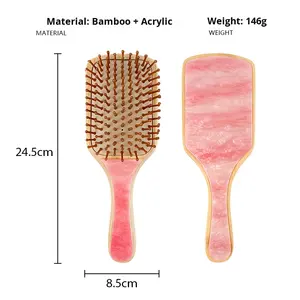 Nom personnalisé strass brosse à cheveux acétate Air peigne filles cadeaux peignes à cheveux - Product Image 6