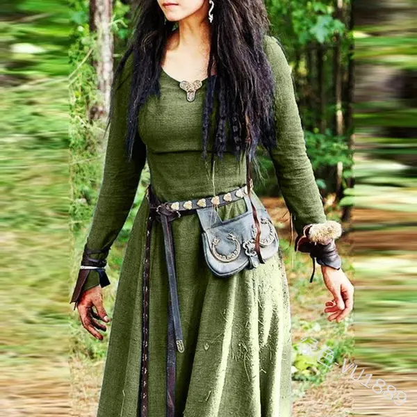Костюмы средневековые эпохи Возрождения однотонное длинное платье костюмы для кино