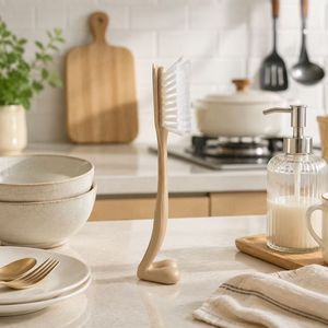 Direct Selling Multi-Purpose Straight <b>Stand</b>-Up Kitchen Brush Space-Saving PP Nylon Cleaning Brush for Cleaning dishes pots <b>pans</b> - Product Image 1