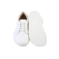 Chaussures décontractées en cuir véritable, style pieds nus, lacets blancs, bout large, semelles en caoutchouc, légères et respirantes pour la marche quotidienne