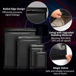 Sacs Faraday pour téléphones, sacs imperméables et ignifuges pour documents, pochette anti-EMP et anti-RFID pour clés de voiture, sacs de protection antivol - Product Image 3