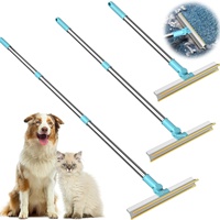Ensemble de 3 grattoirs à poils d'animaux avec manche long réglable pour canapé, tapis et tapis de sol