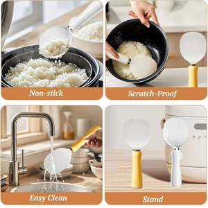 Spatule à riz, pelle à riz, cuillère à riz résistante à la chaleur, cuillère de cuisine avec ventouse magnétique antiadhésive - Product Image 5