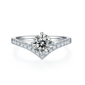 Anillo de compromiso de plata de ley 925 con baño de platino de 18 quilates y engaste de púas, con moissanita de 1 quilate D VVS, para hombre y mujer, recién llegado - Product Image 2