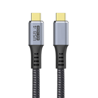USBIF certificado PD 240W 40Gbps compatible con USB 4 con todas las funciones 240W Cable de carga rápida compatible con chaqueta de PVC para Monitor