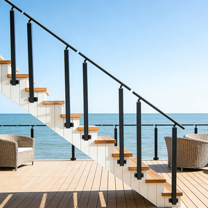 درابزين حديث مقاوم للصدأ من الفولاذ المقاوم للصدأ وسبائك الألومنيوم للسلالم الخارجية والشرفات مع حماية من الأشعة فوق البنفسجية - Product Image 3