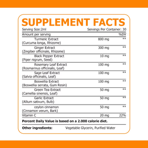 Meilleures ventes : Gouttes liquides de Curcuma et Curcumine, Extrait de Gingembre et Poivre Noir, pour Adultes, Végétaliens, Soutien à la Gestion de l'Énergie - Product Image 2