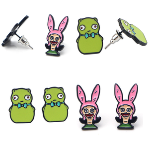 Boucles d'oreilles mignonnes personnalisées en fil d'émail souple clous d'oreilles en métal à la mode vente en gros - Product Image 6