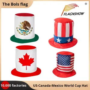 Zimmergifts 2026 for USA Canada Mexico Fan <strong>Hat</strong> Digital Printed Polyester National Flag High Crown Cheer Prop Soccer - Product Image 2