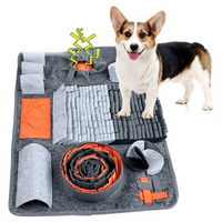 Tapis de Sniffing Rectangulaire en Polaire à Motif Floral pour Animaux – Jouet Interactif Anti-Ennui à Alimentation Lente pour Chiens et Chats – Coussin Indispensable