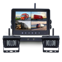 9 ''AHD Kit de caméra de recul de voiture filaire numérique 4CH aide à la marche arrière Vision nocturne IPS pour camion Bus RV 12V-24V enregistrement